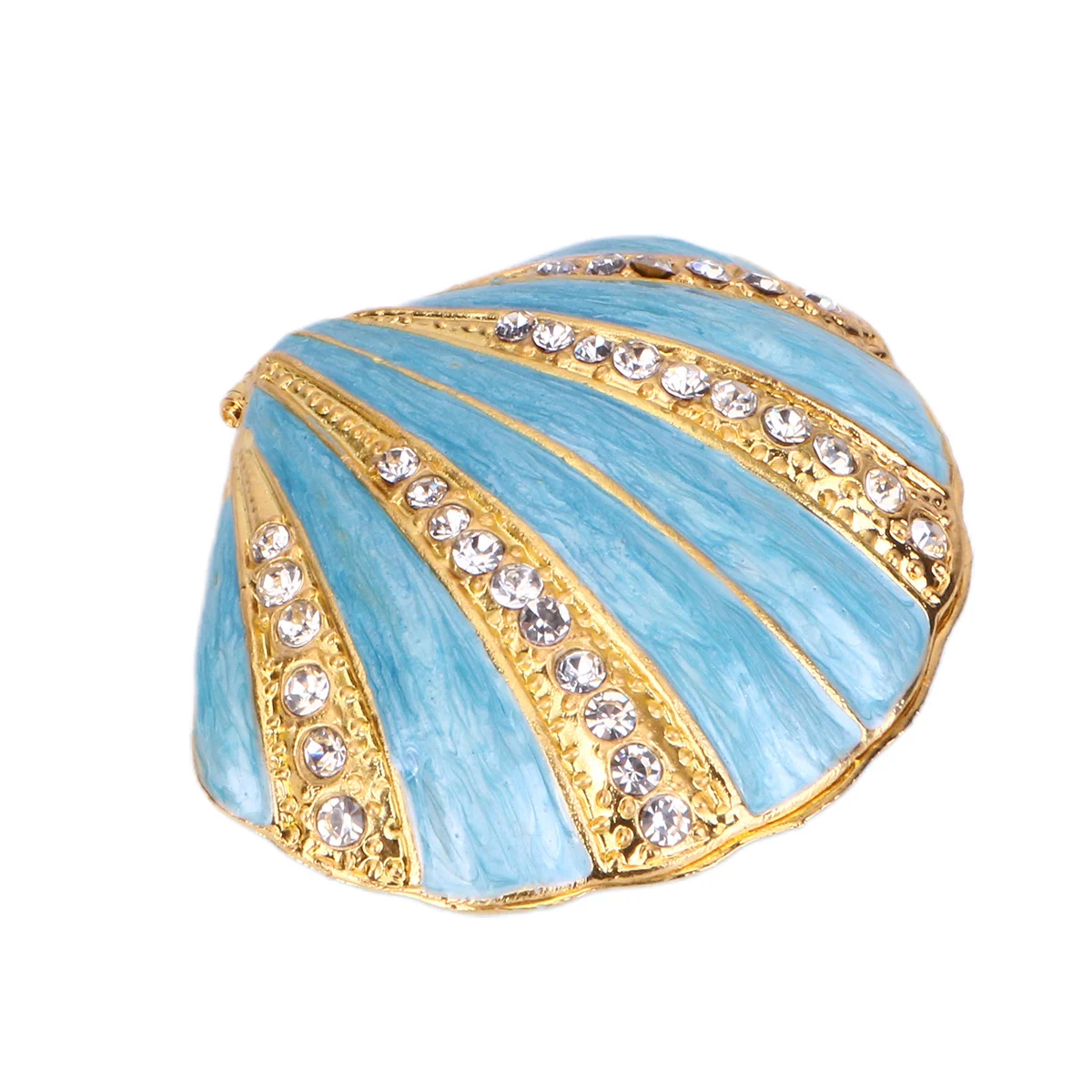 

1pc Box Shell Design Alloy Case For Ring Earring Storage Gift Packaging Women Jewelry Organizer Birthday Wedding Keepsake