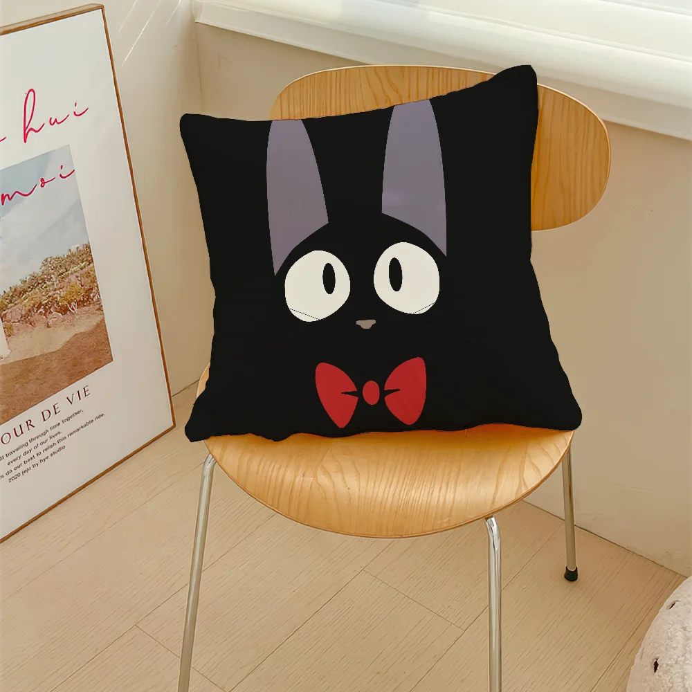 Cartoon Kikis and JiJi Cute Pillow Case Sofa Decorative Home Double-sided Printing Short Plush Cushion Cover