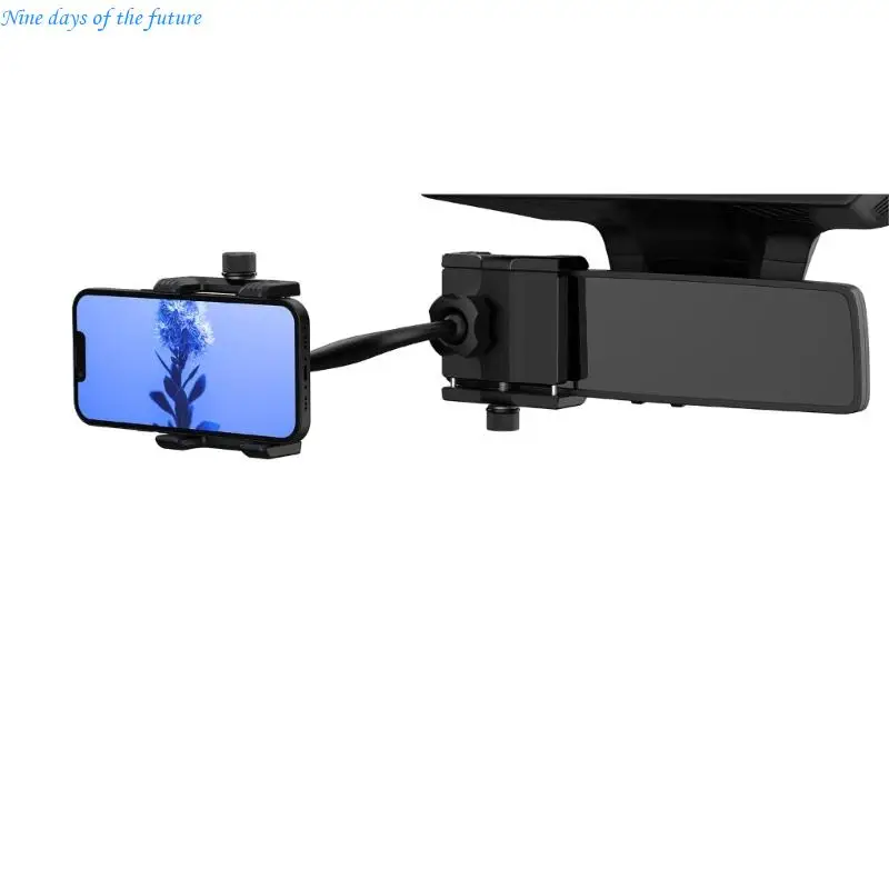 

Double Clip 360 Rotating Mobile Holder For Auto Rearview Mirror Shockproof ABS E65A