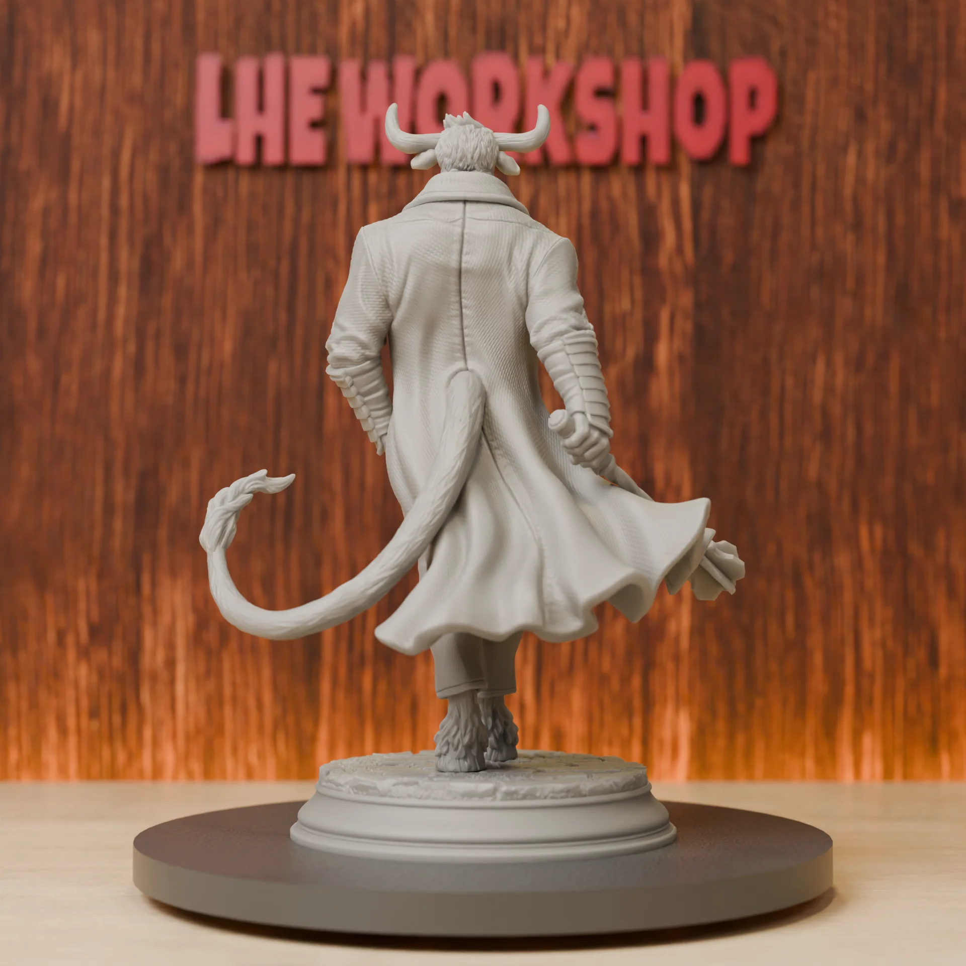 Minotaur Gang Boss Miniatures | 28mm-75mm | Resin 3D Printed DND Pathfinder Mini | Unpainted Grey