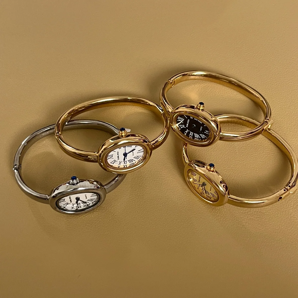 Oval Ladies Watch Gold with Diamonds Small Dial Female Women Quartz Watch Waterproof Lady Clock Bracelet Birthday Gift Box
