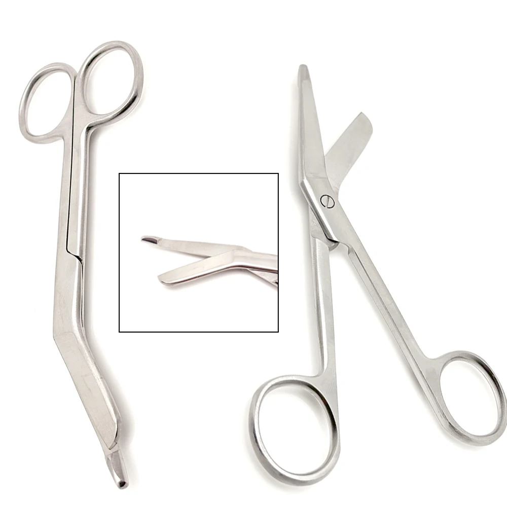 مقص قوائم احترافي من الفولاذ المقاوم للصدأ مقاس 14 سم - قطع ضمادة الأسنان الجراحية شفرات حادة عالية الجودة
