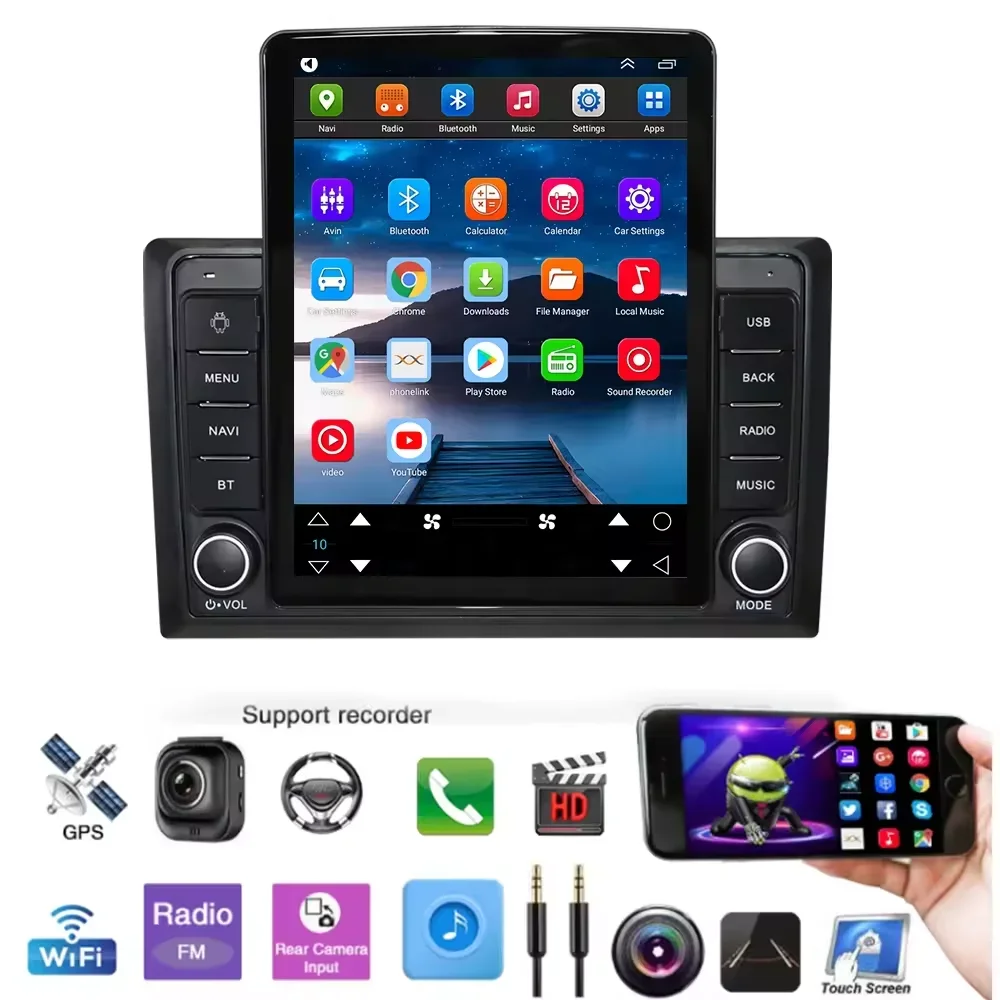 9.5 inch Tesla form Android universal vertical screen 2 Din Car Mp5 player Car radio stereo King Kong