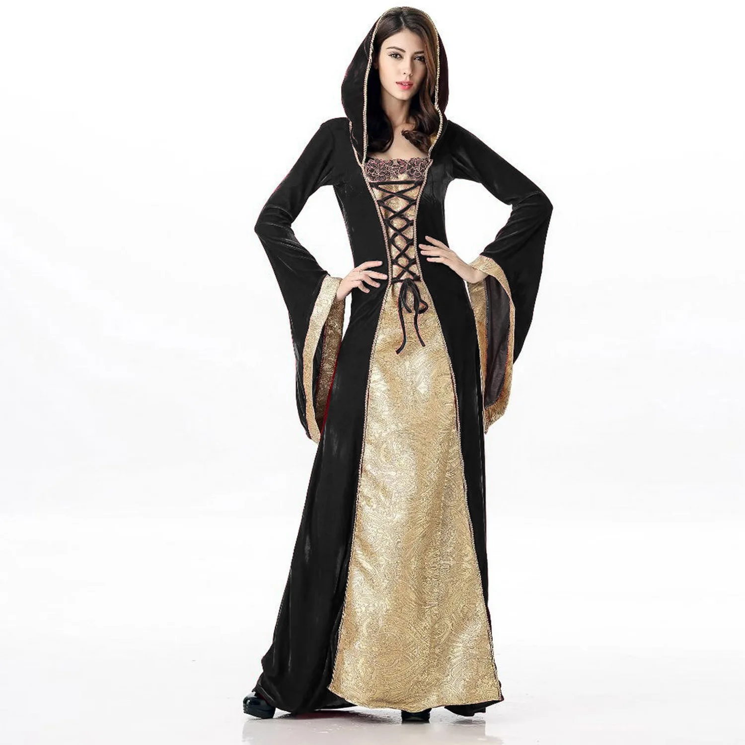 

2025 New Large Size loween Costume Medieval Court Retro Women's Cosplay Masking Ball Ethnic Stage Clothing Traditional Hanfu