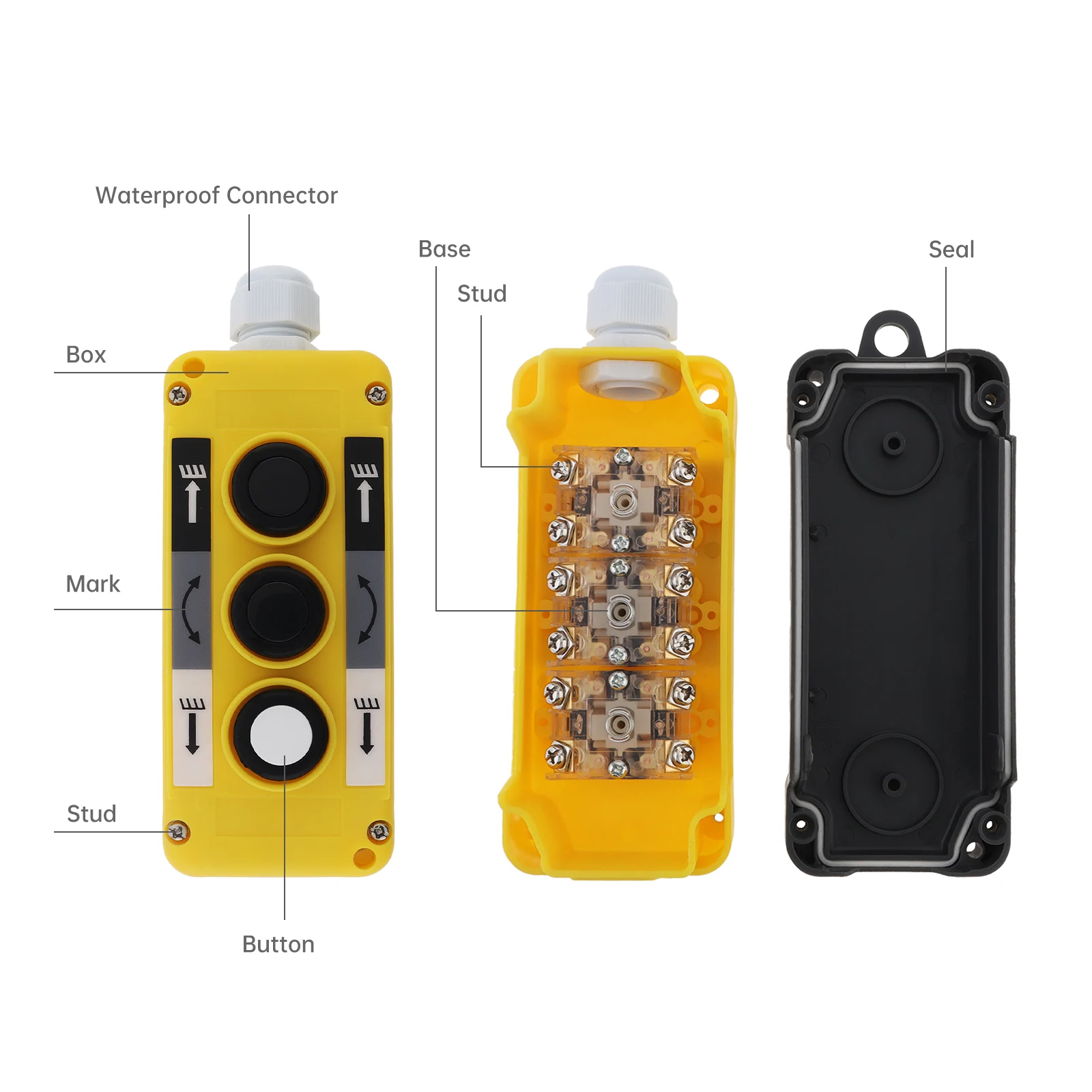 Plastic  COP-2B / COP-3B Rainproof Dump Trailer Remote Control Switch, Hoist Crane Pendant Control Station