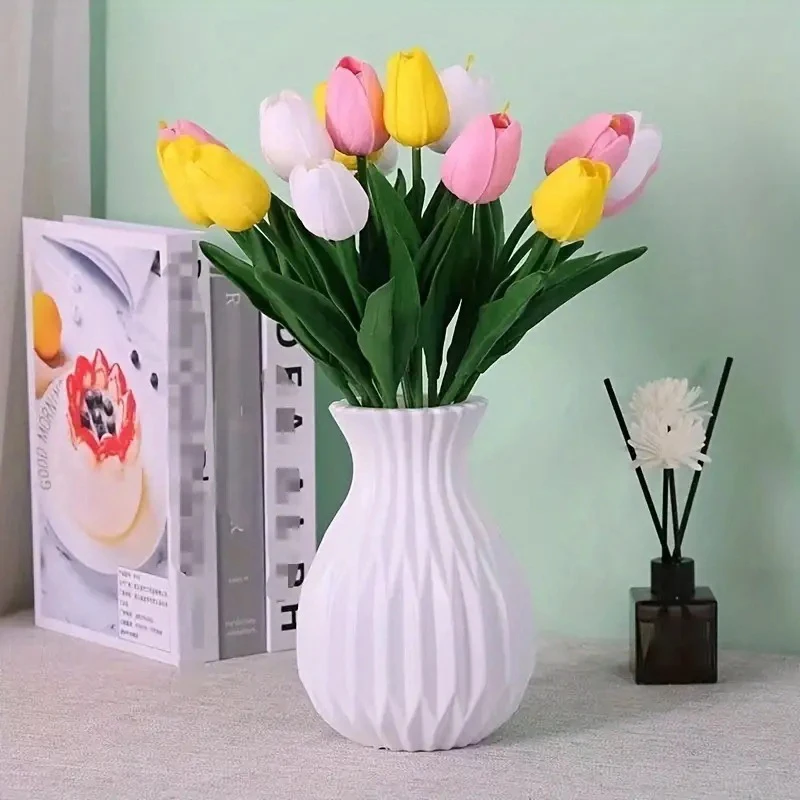 Nordic Imitation Ceramic Plastic Flower Vase Desktop Wedding Table Decor Ornament