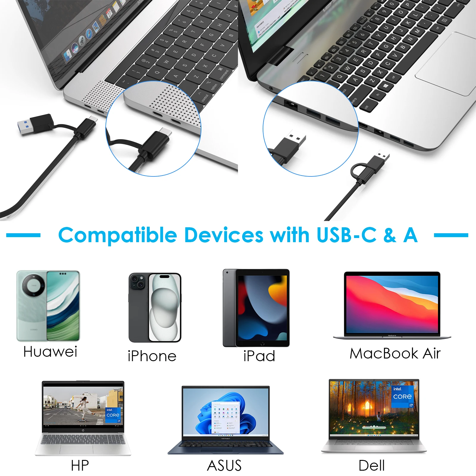 WAVLINK Caja de discos duros USB-C M.2 SSD Duplicador de doble bahía Compatible con NVMe Clon sin conexión con un clic USB3.2 Gen 2 4TBx2