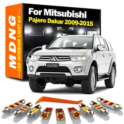 13Pcs LED Interior Door Light Car Bulb Kit For Mitsubishi Pajero Dakar 2009 2010 2011-2015 Canbus Dome License Plate Signal Lamp