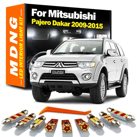 13Pcs LED Interior Door Light Car Bulb Kit For Mitsubishi Pajero Dakar 2009 2010 2011-2015 Canbus Dome License Plate Signal Lamp