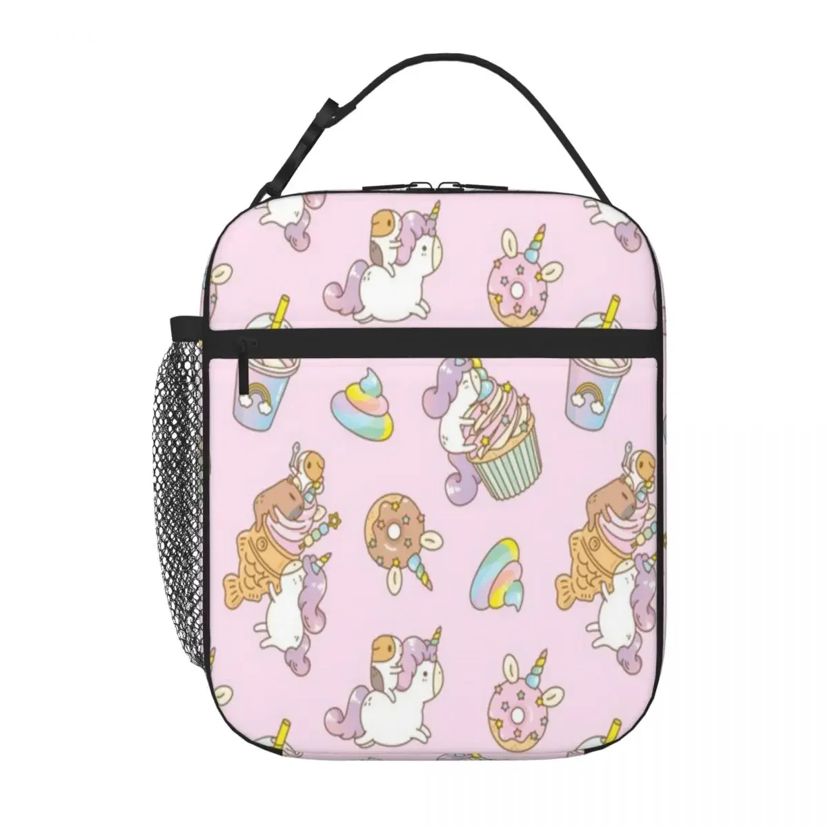 Bestselling Bubu The Guinea Pig Unicorn Party Stylish Outline Canvas Lunch Bag School Break Time Insulated Lunch Pouch