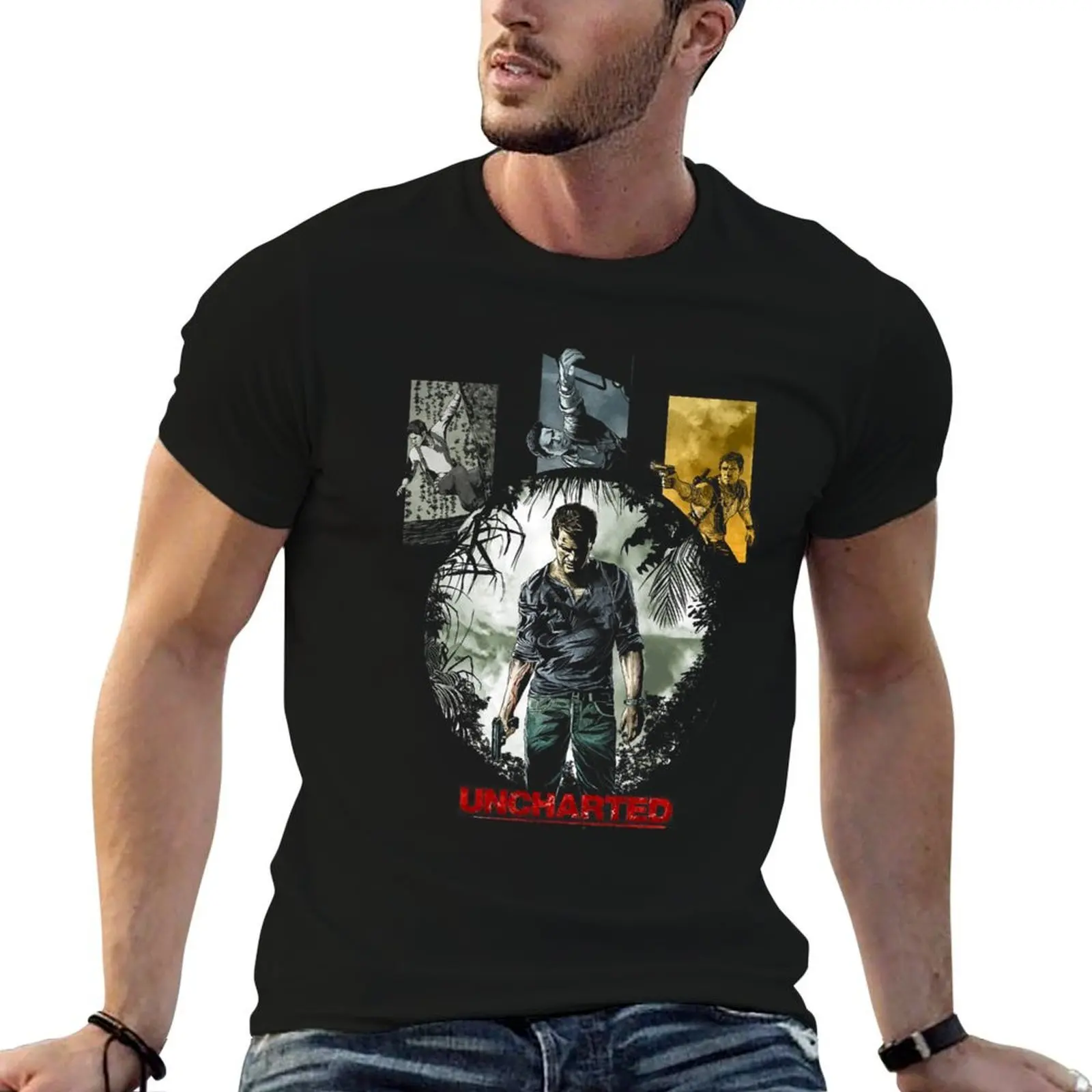 

Beautiful gift for fans and lovers Uncharted character gift for fans gamer T-Shirt man t shirt luxury man tshirt T-Shirt