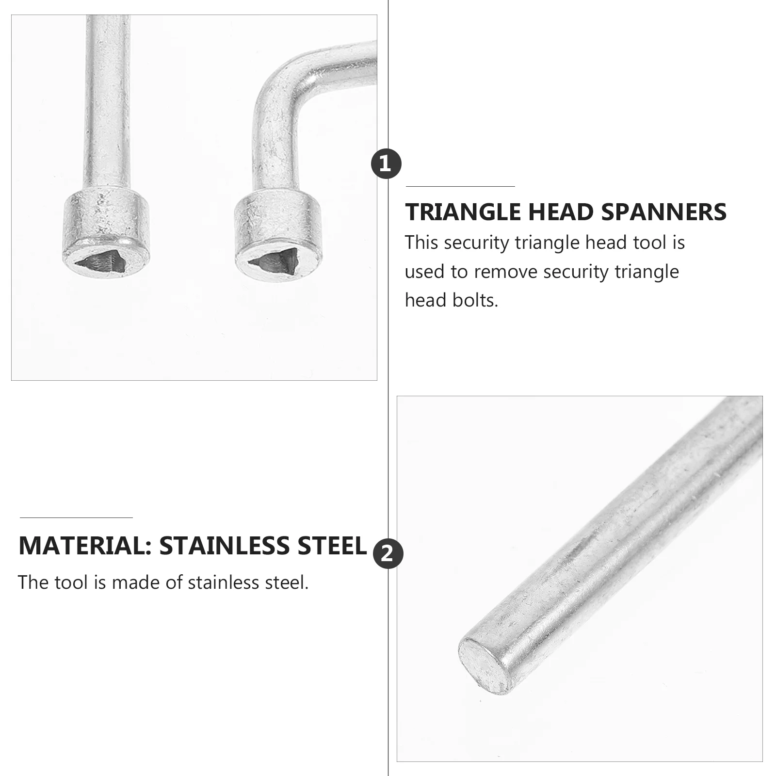 2-teiliger Bolzenschlüssel mit dreieckigem Kopf, Lampenschraube, Spezialschlüssel, Dreieck, Straße, Edelstahl, Diebstahlschutz