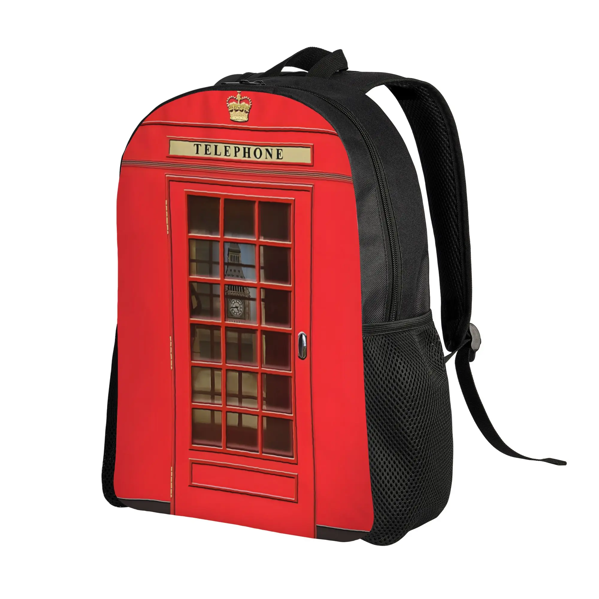 Back to school season British Red  Box With Big Ben Knapsack  For Women Light Backpack