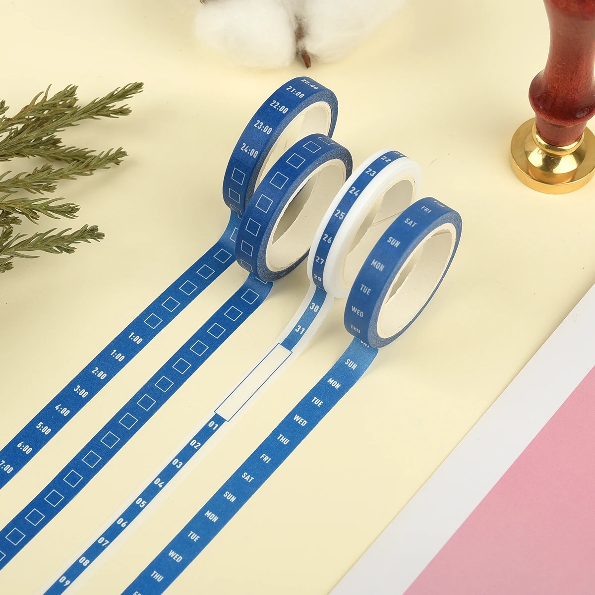 4Rolls/lot Time Management Tape Weekly Date Plan Tape Timeline Masking Tapes Planning Tape Scrapbooking Sticker Office School