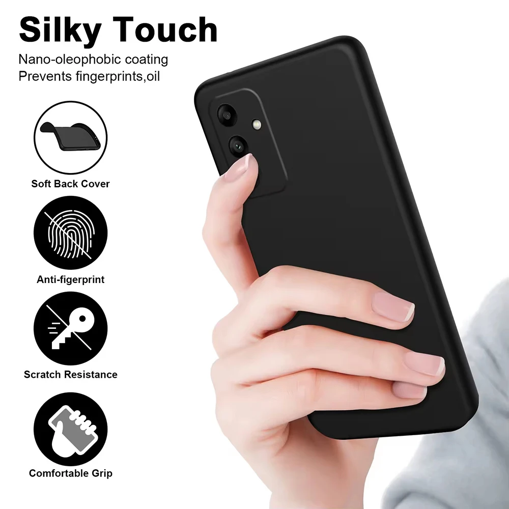 Black Silicone Case For Samsung Galaxy S24 S23 S22 S21 Plus Ultra A55 A25 A54 A34 A04 A53 A33 A23 A52 A32 A22 Shockproof Case