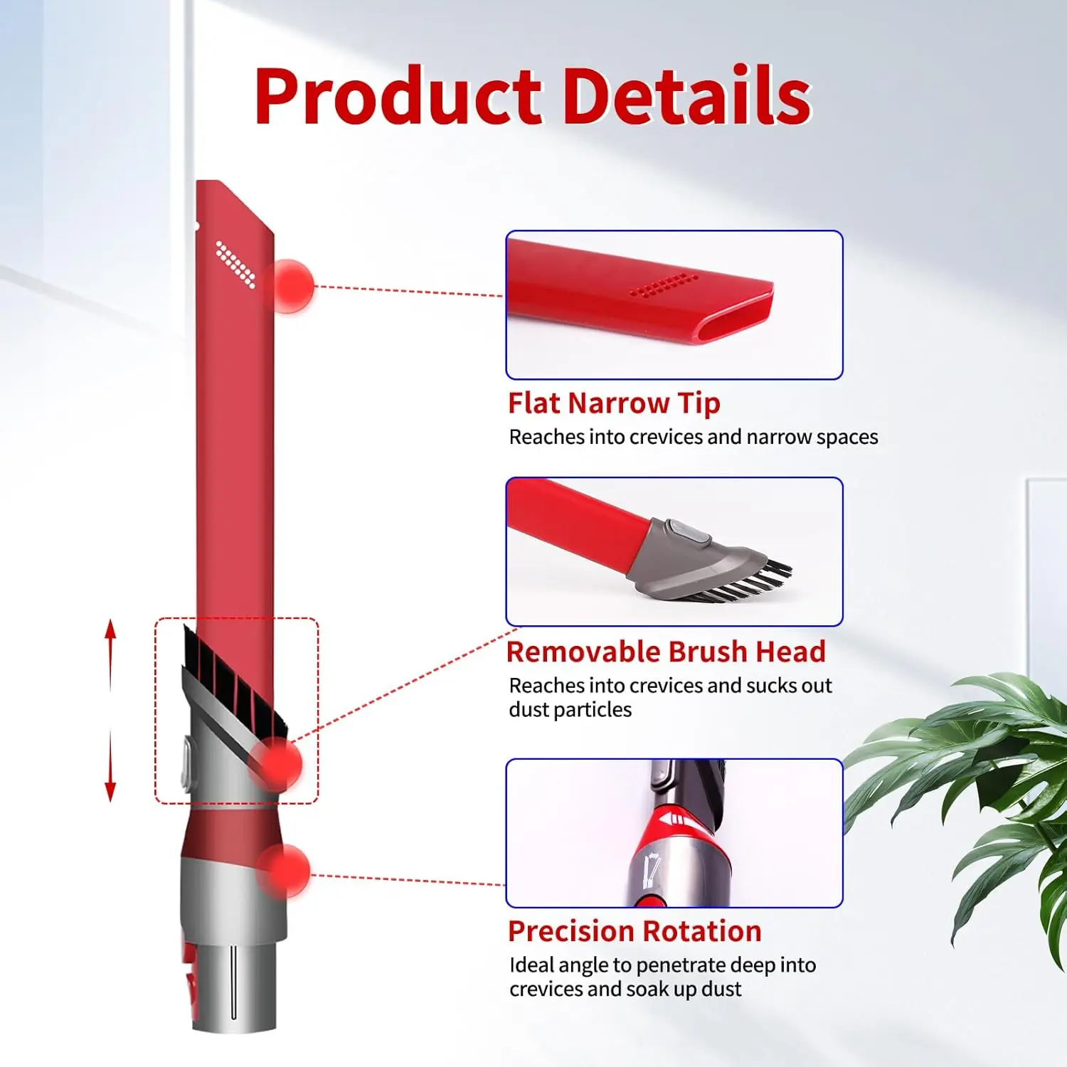 เครื่องมือรอยแยกสูญญากาศสิ่งที่แนบมาสําหรับ Dyson V7 V8 V11 V10 V15 ตรวจจับ V12 ตรวจจับ Slim Digital Slim Outsize เครื่องดูดฝุ่นไร้สาย