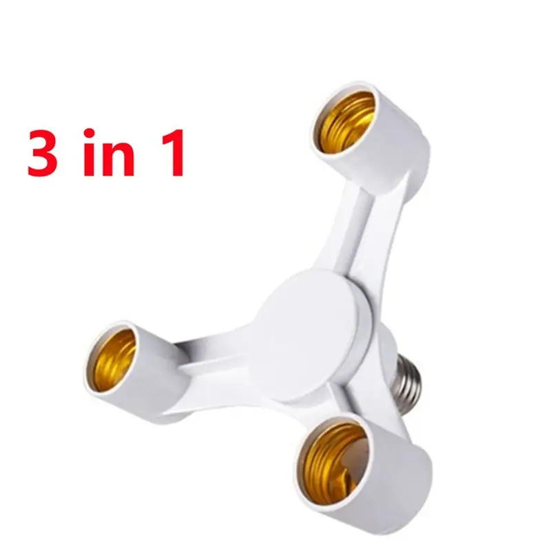 A31T E27 to E27 Extended LED Lamp Bulbs Socket Splitter Adapter Holder 3 in 1 Convert for Photo Studio Photography 2 Pack