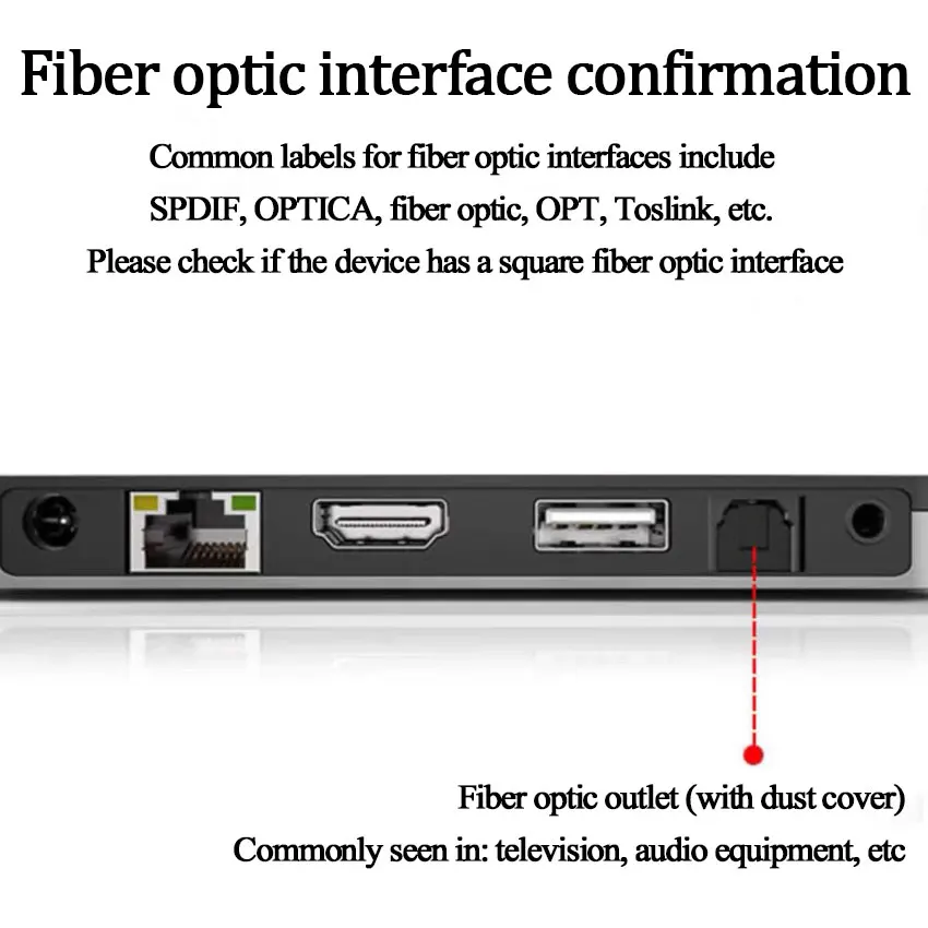 18cm Square to Square TOSLINK Digital Audio Short Audio Optical Cable for PC TV DVD Stereo Adaptive connector