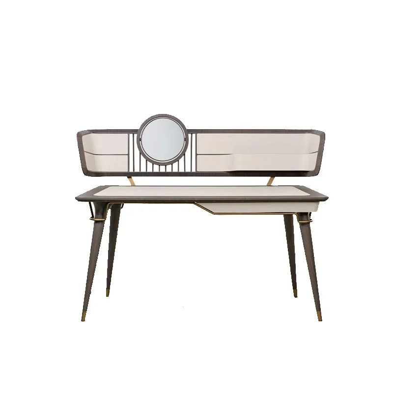 Light luxury walnut, dresser with makeup mirror, modern high-end design creativity, makeup stool makeup table