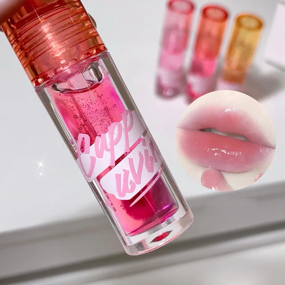 Cappuvini 하이 드레이팅 온도 색상 변경 립 오일은 립 라인을 감소시킵니다. 모이스춰 라이징 데일리 케어 립 글레이즈 립밤