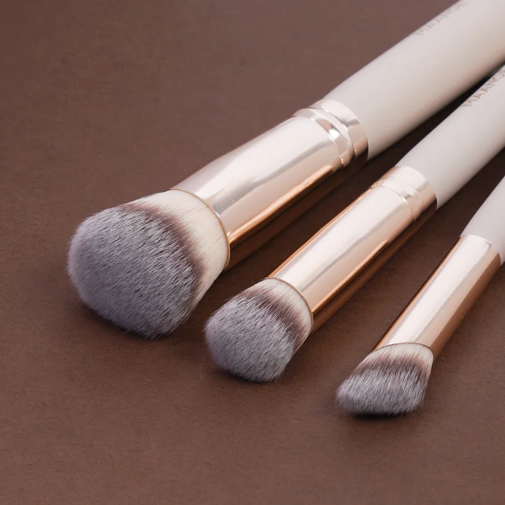Maange 3 pçs pincéis de maquiagem + 2 pçs triângulo pó puff conjunto corretivo sombra de olho pincel de maquiagem mistura ferramentas de beleza cosmética