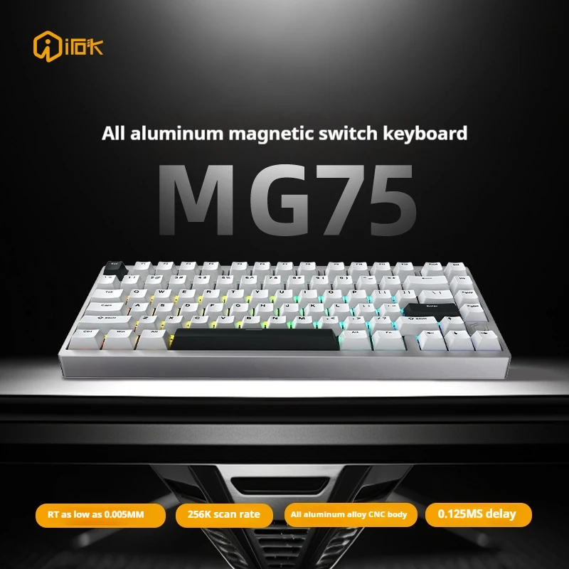 

IROK MG75 PRO Magnetic Keyboard CNC0.005 Precision Gasket Structure 81key ARGB Magnetic Switch Keyboard For PC Gamer Accessoires