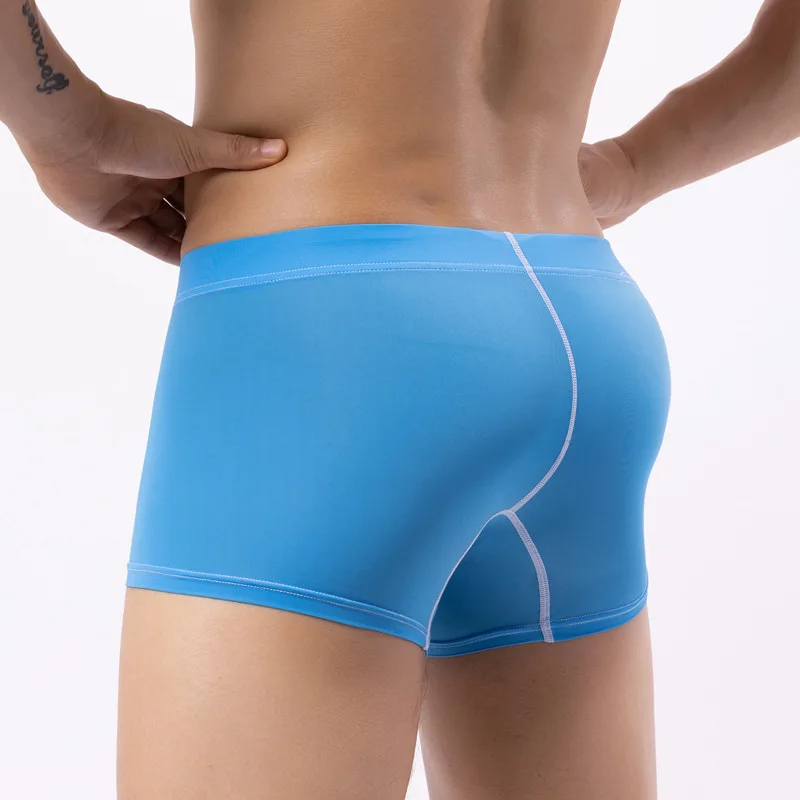 

Men's Ice Silk Pants Breathable and Comfortable Hip Underwear Inflatable Bag Underwear Sleep Pants Sissy Short Underwear