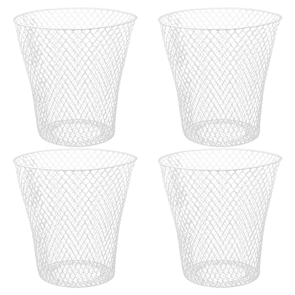 

Multi-Use Wrought Iron Woven Basket for Kitchen Waste Sorting Large Capacity Garbage Bin Office Bedroom Household Trash Can Mesh