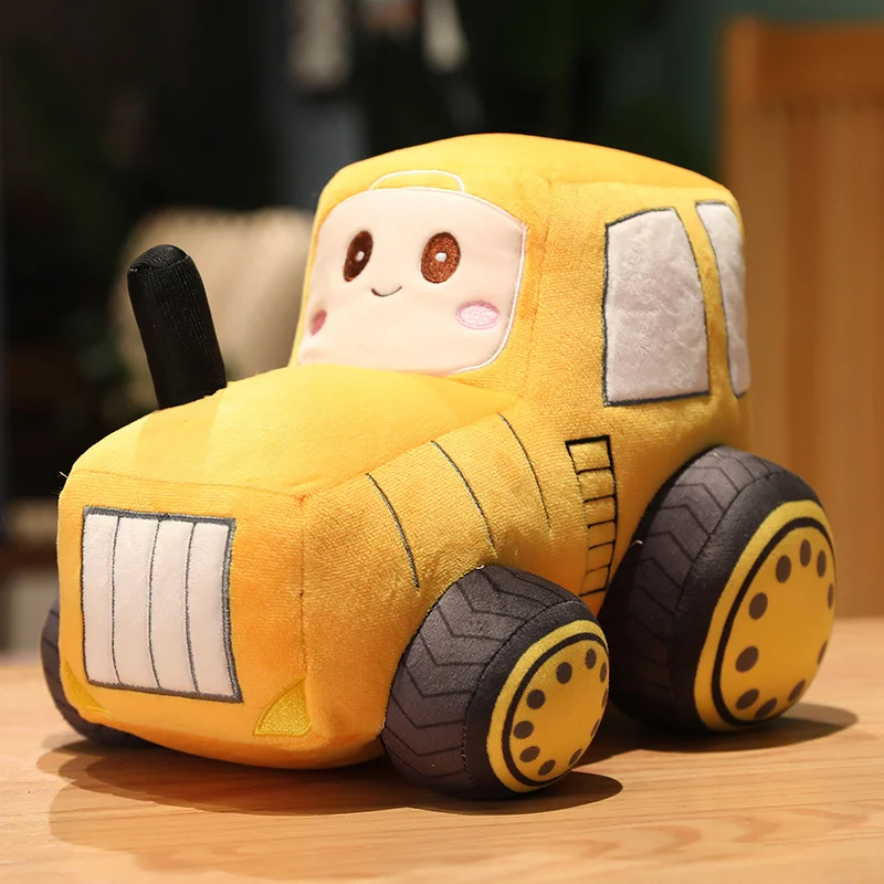 Noehoiugi Tracteur de Dessin Animé en Peluche, Adorable Décor de Véhicule de Ferme et Cadeau Mignon pour l'Anniversaire des Enfants, Décoration de Chambre pour Garçons et Filles