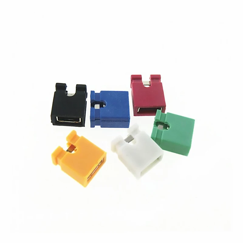 100PCS Pitch jumper shorted cap & Headers & Wire Housings 2.54MM SHUNT Black yellow white green red blue