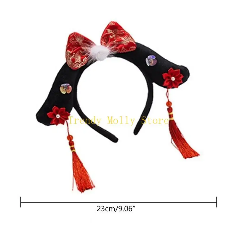 N5KB băng đô cổ đại của Trung Quốc Manchu Công chúa Mũi đội hình mái tóc