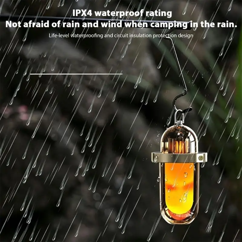 

Portable Flame Camping Light With 8 LED Modes And 13 Hours Built-in Battery Perfect For Outdoor Indoor Decoration 87HA