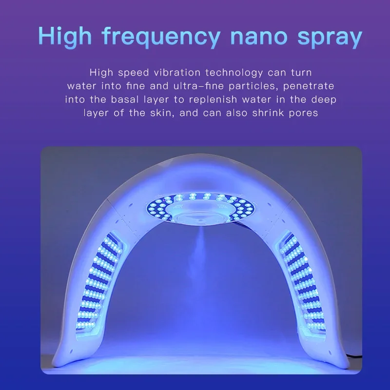 Spettrometro di umidità a luce LED Spray idratante Trattamento dell'acqua Acne Bellezza del viso Macchina per terapia della luce Dispositivo per viso e corpo