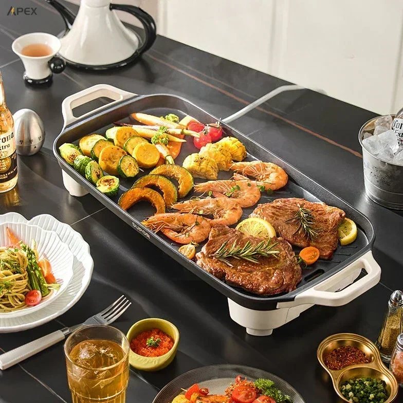 Barbecue tray. Electric baking tray. Household. Non-stick. Electric barbecue grill Family Indoor Light smoke Electric baking pan