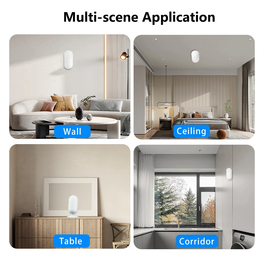 Meian PIR Motion Sensor Security Alarm Tuya Wireless Linkage Infrared Detector Zigbee Smart Home Life APP Control Compatible