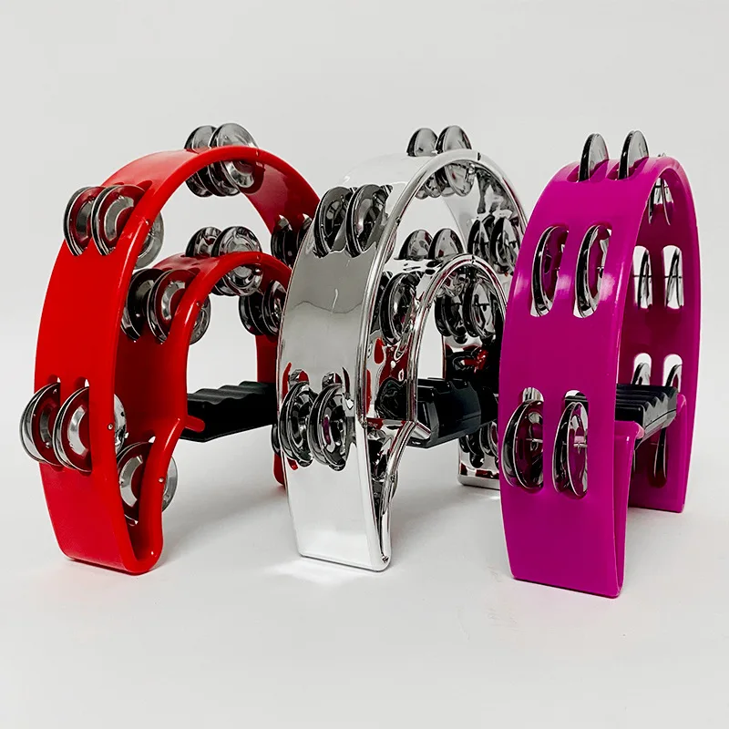 Hand-Held Plastic Double-Layer Tambourine – Orff Percussion Instrument for Parent-Child Interaction, KTV Atmosphere Livening Up