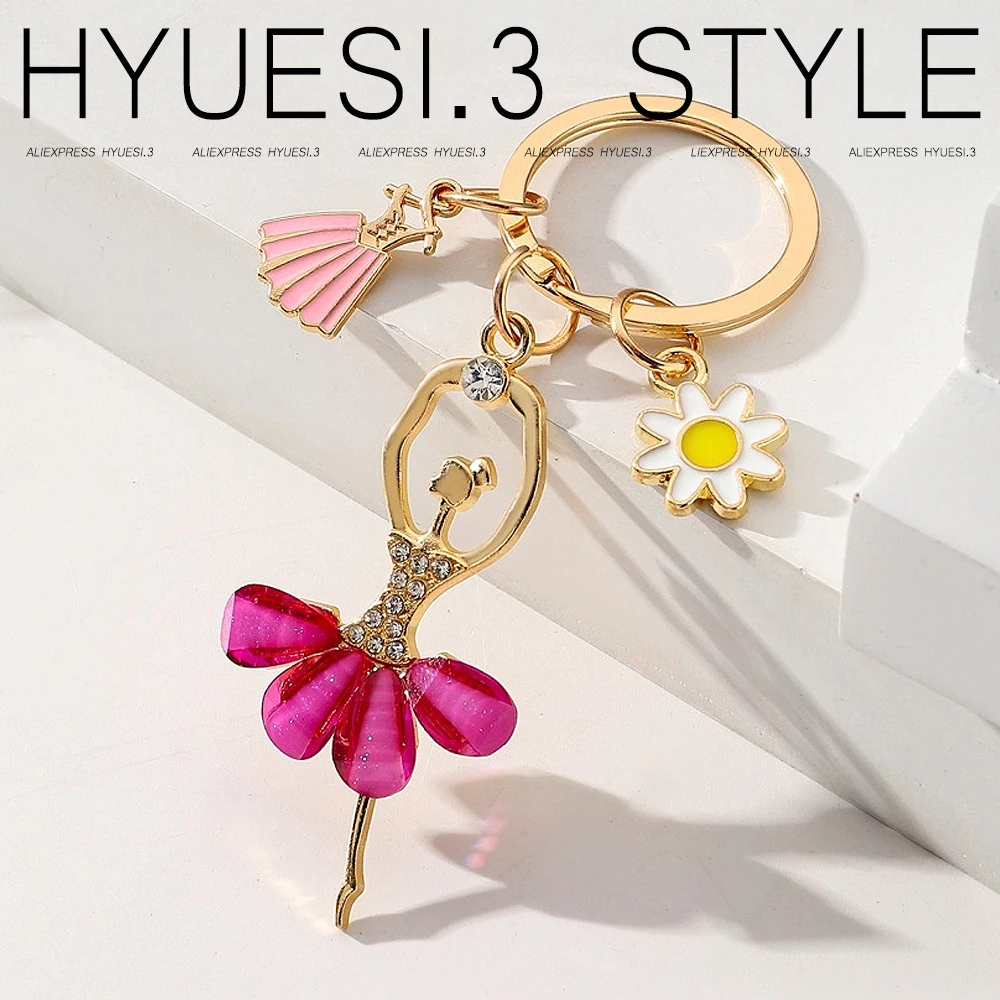 Moda Rhinestone anioł tańcząca dziewczyna brelok cyrkon inkrustowane baleriny Charms z uchwytem na klucze do plecaka torba akcesoria do torebki — zdjęcie 7