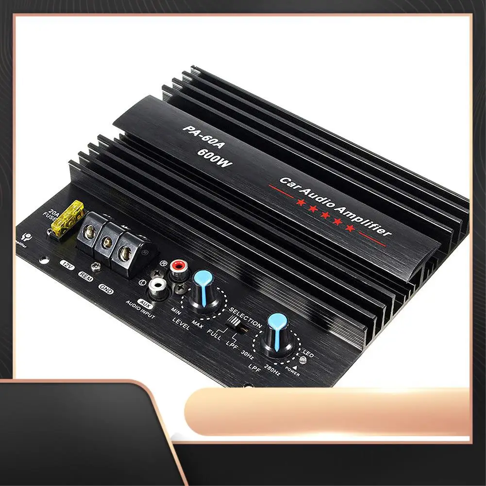 N34R-12V 600W Car Amplifier Board PA-60A Subwoofer Circuit Module Car Power Amplifier,Black