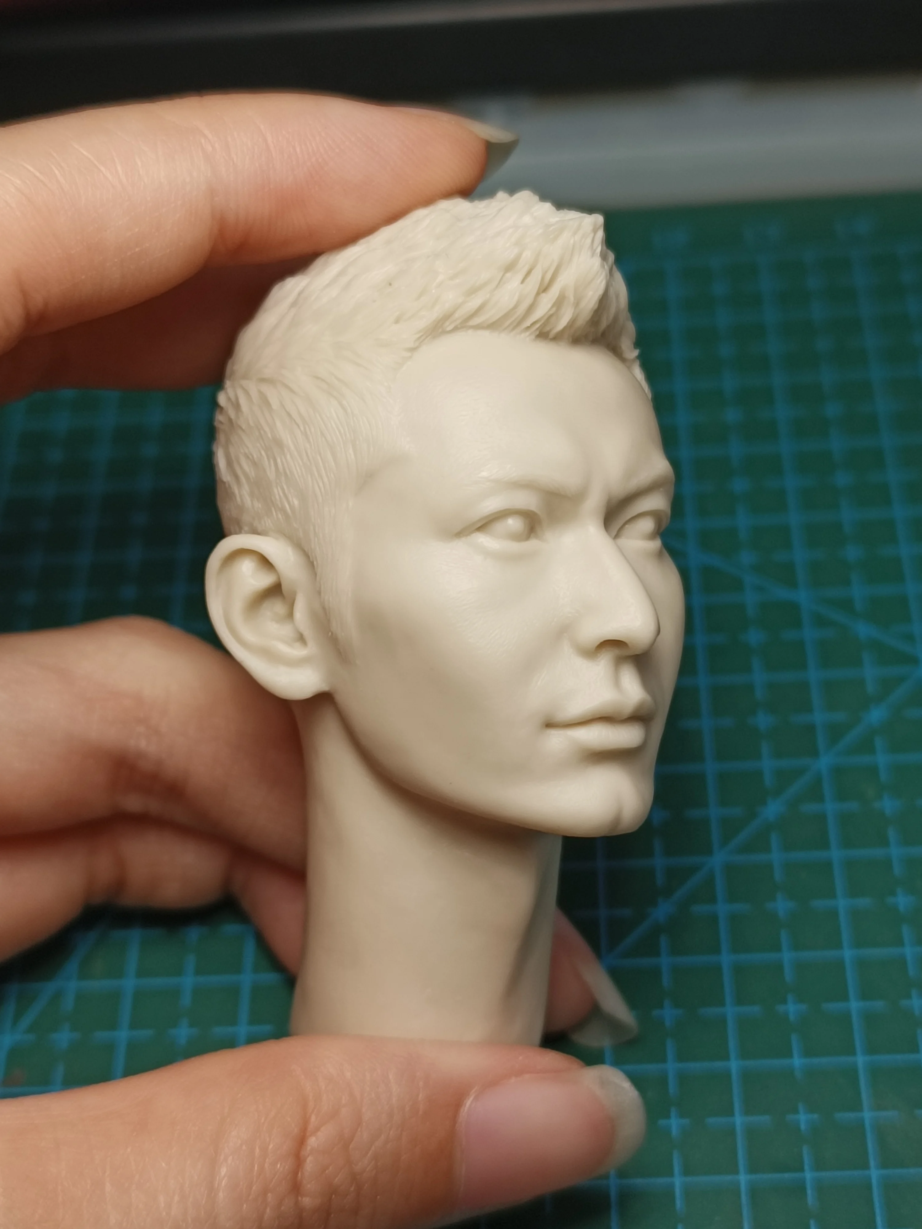 Huang Xiaoming ASia  Head Sculpture  1:6 1:12  1:18 Scale Carving 3D  Unpainted Model Fit 12'' Action Figure Body  Model Toys