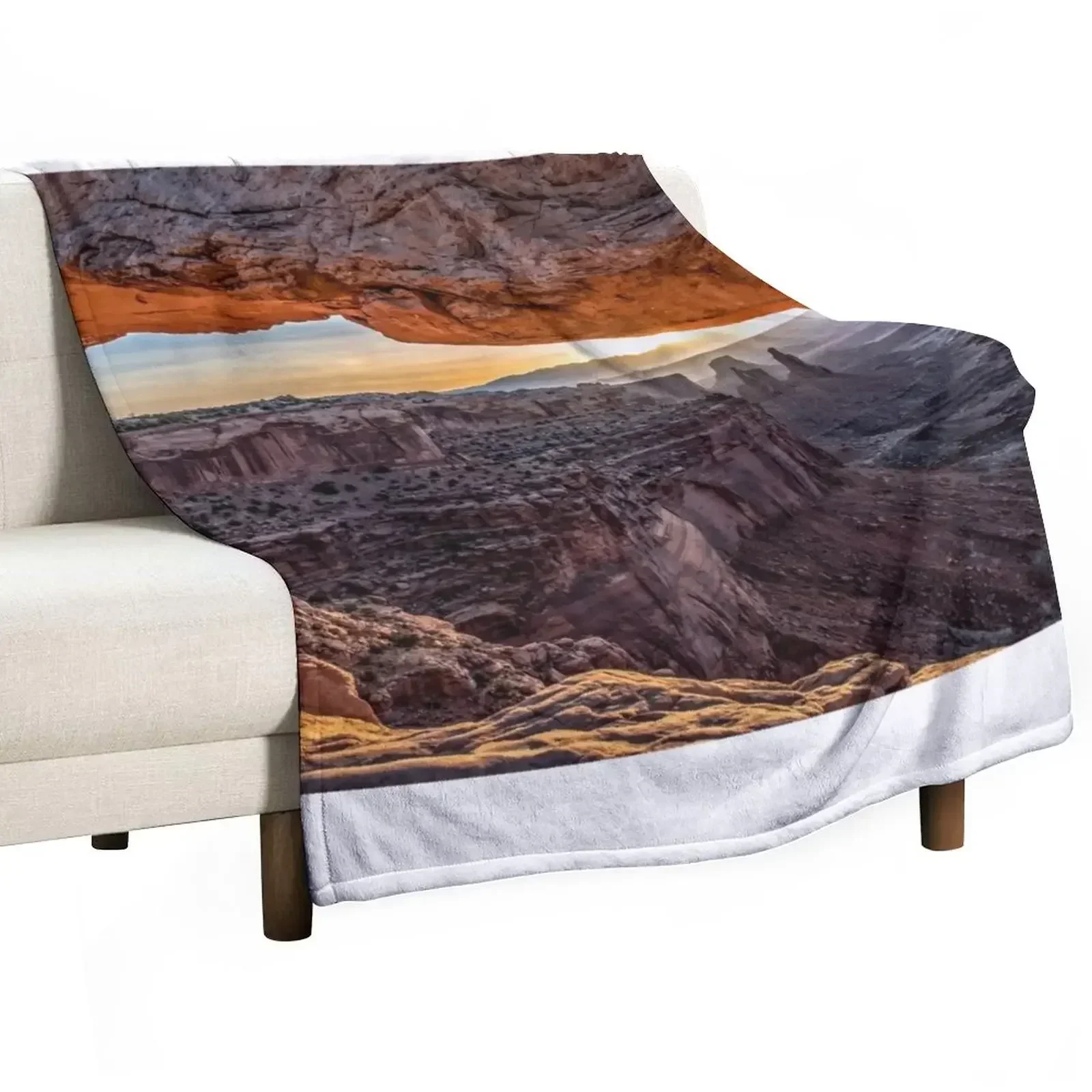 

Sunrise at Mesa Arch Throw Blanket Stuffeds Luxury Flannel Blankets Sofas Of Decoration Blankets