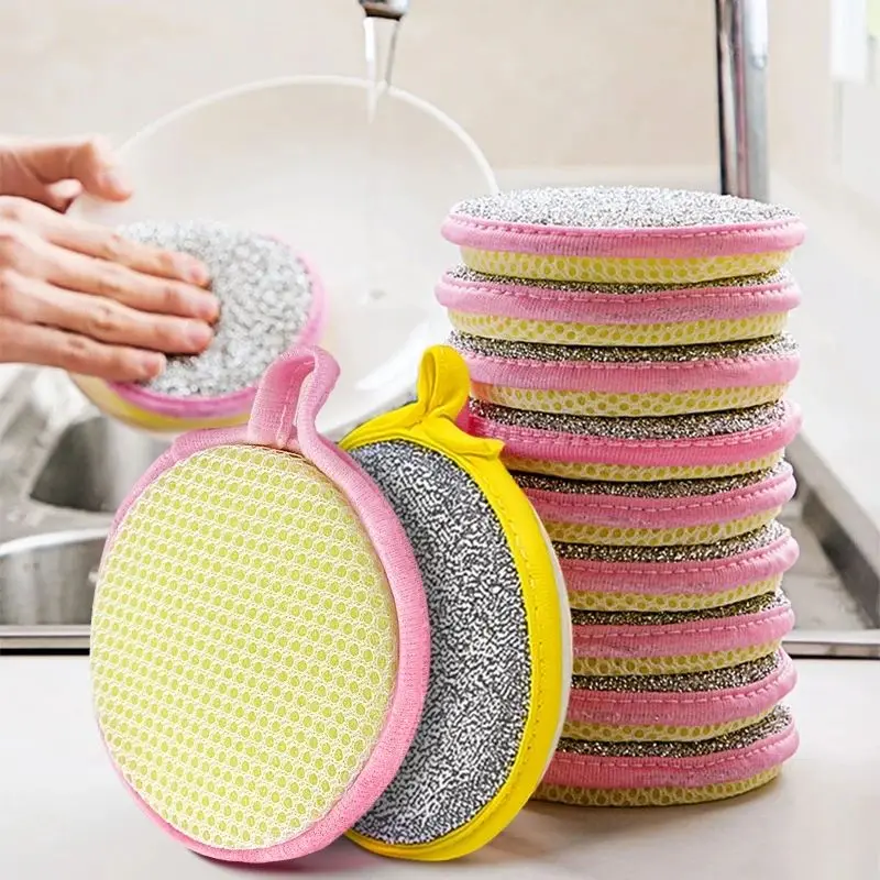 20/1pcs Double Side Dishwashing Sponge Pan Pot Dishes Washing Brush Absorbent Scouring Pad Magic Sponges Kitchen Cleaning Rags