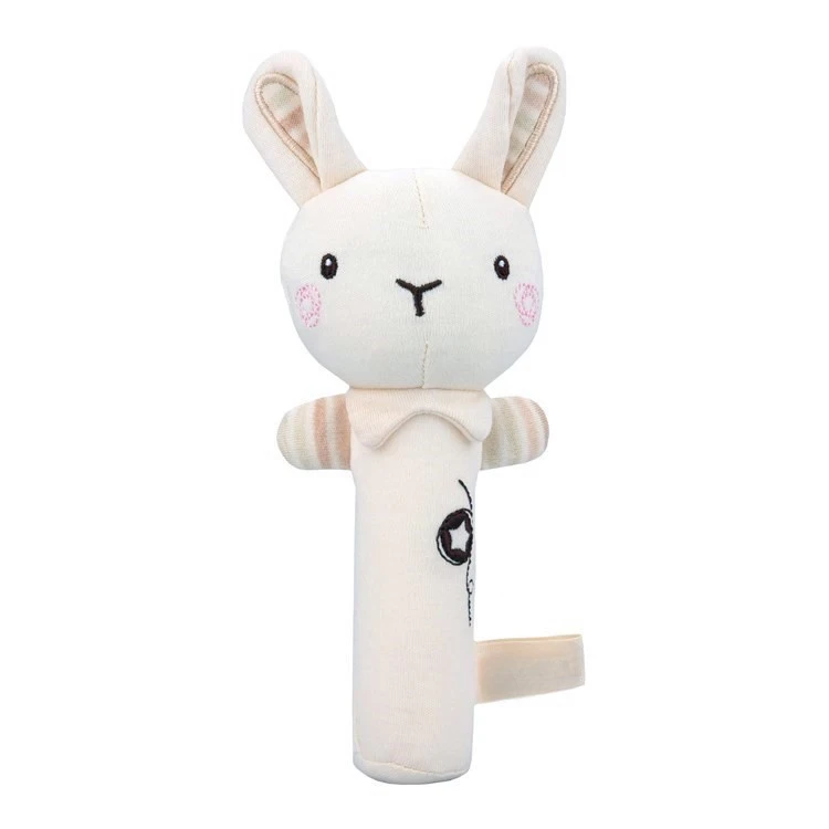 New Baby Hand Bells Rattles Cute Long Ear Bunny Plush Shaking Toys Baby Rattle Toys Newborn Gift Hand Bell Early Educational Toy