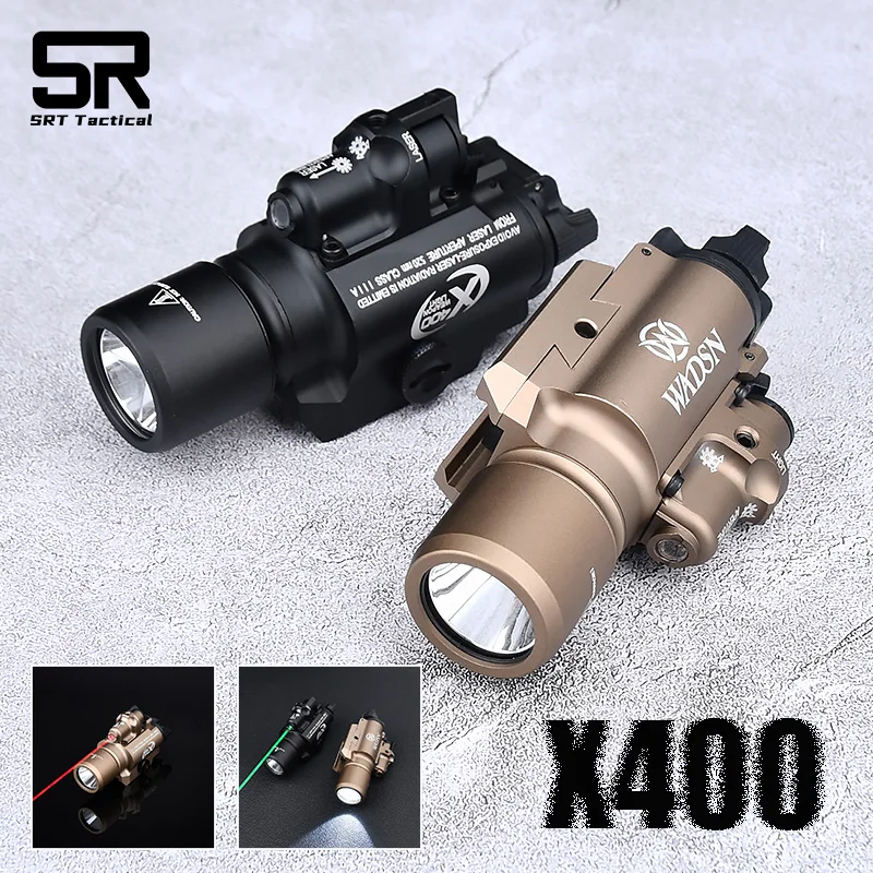 

Airsoft Tactical SF X400 X400U Laser Flashlight Pistol Weapon Scout Light Red Green Dot Laser Aiming SF X400 Rifle Lamp