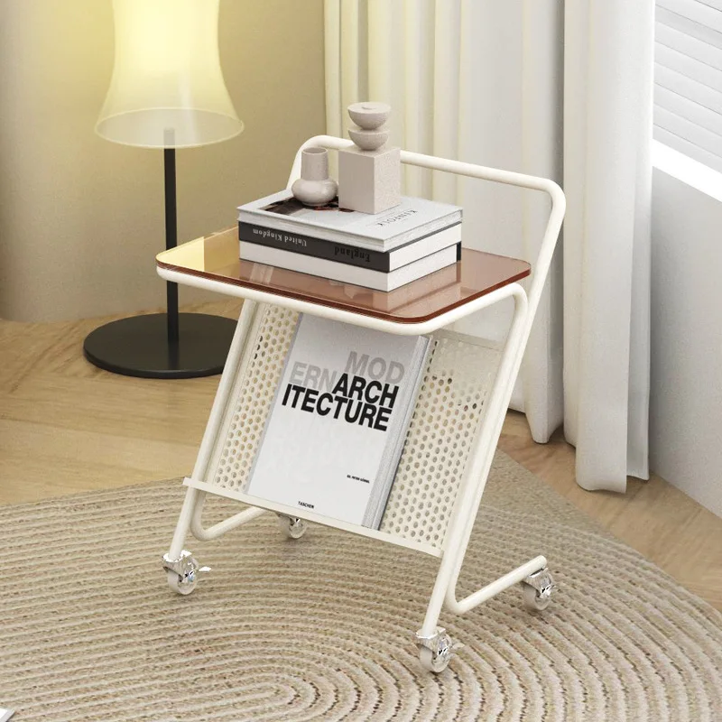 

Sofa side living room light luxury durable practical small coffee table bedroom wrought iron bedside table small