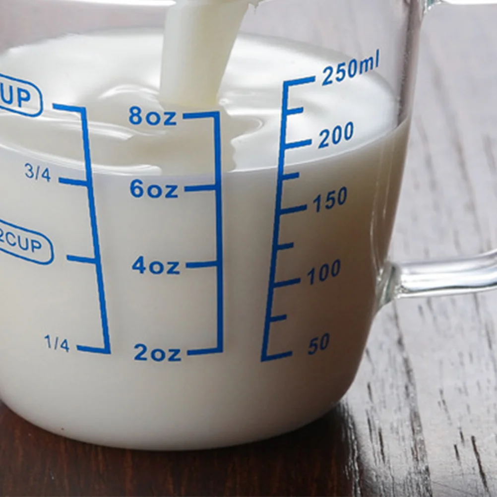 

250ml High Borosilicate Glass Measuring Cup Thick Heat Resistant Clear Scale Marking Easy Pour for Cooking Baking