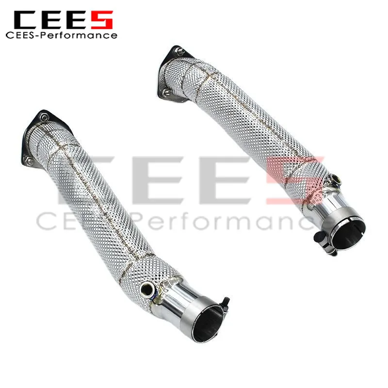 CEES النازل العادم لفيراري F430 4.3 2010-2015 الفولاذ المقاوم للصدأ الحرارة درع النازل نظام ترقية العادم