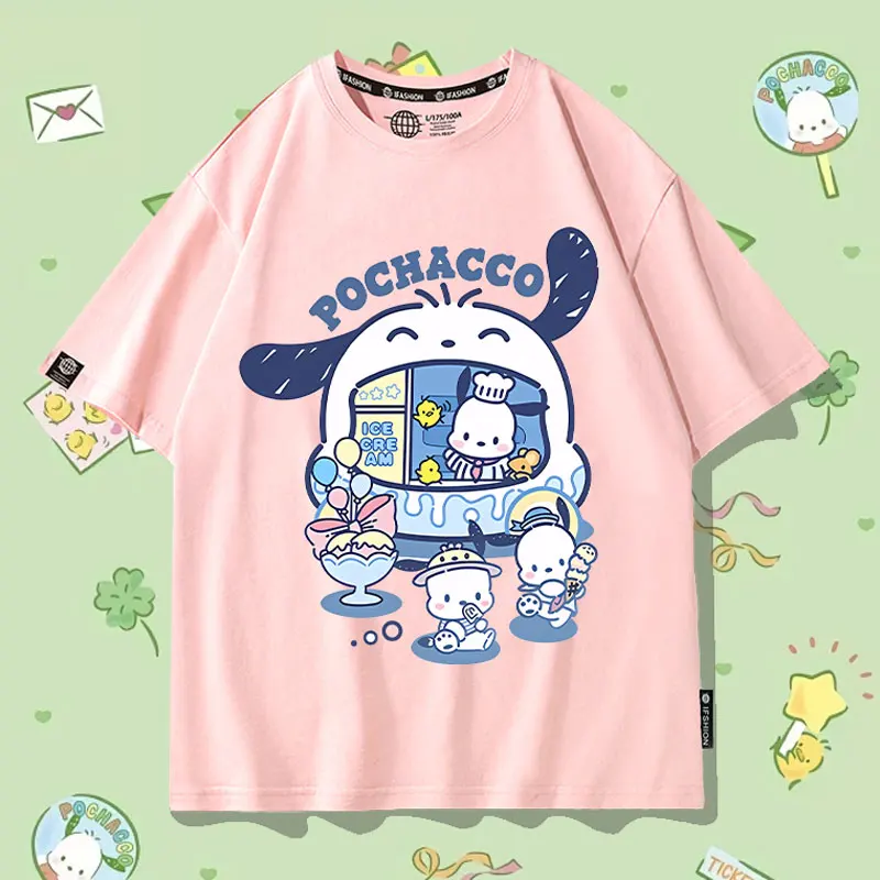 

Sanrio Pacha dog joint T-shirt women short sleeved summer half sleeve clothes two yuan animation around half sleeve