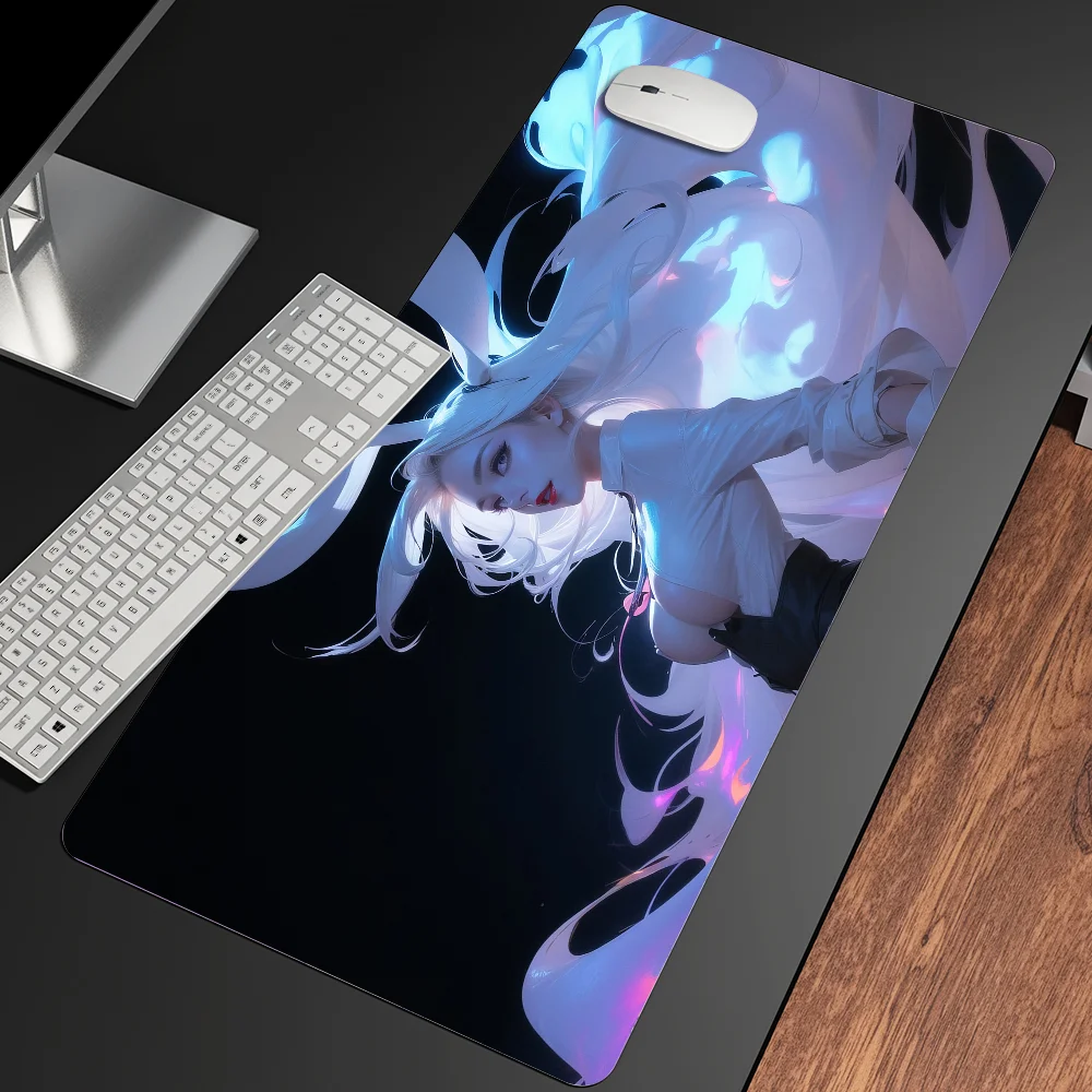 Anime Girl Gaming Mouse Sub Pad, Gaming MouseSub Notebook Keyboard Pad, Non-ald, Résistant à l'usure, Polymères de bureau, Bureau d'ordinateur portable, Taille média