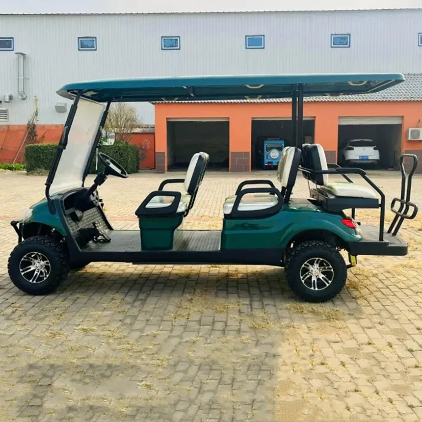 2024 Custom Off-Road 48/60/72V 6-Seater 5000W Travel 4-Wheel Solar Electric Golf Cart With Luggage Rack Custom LED Light Strip