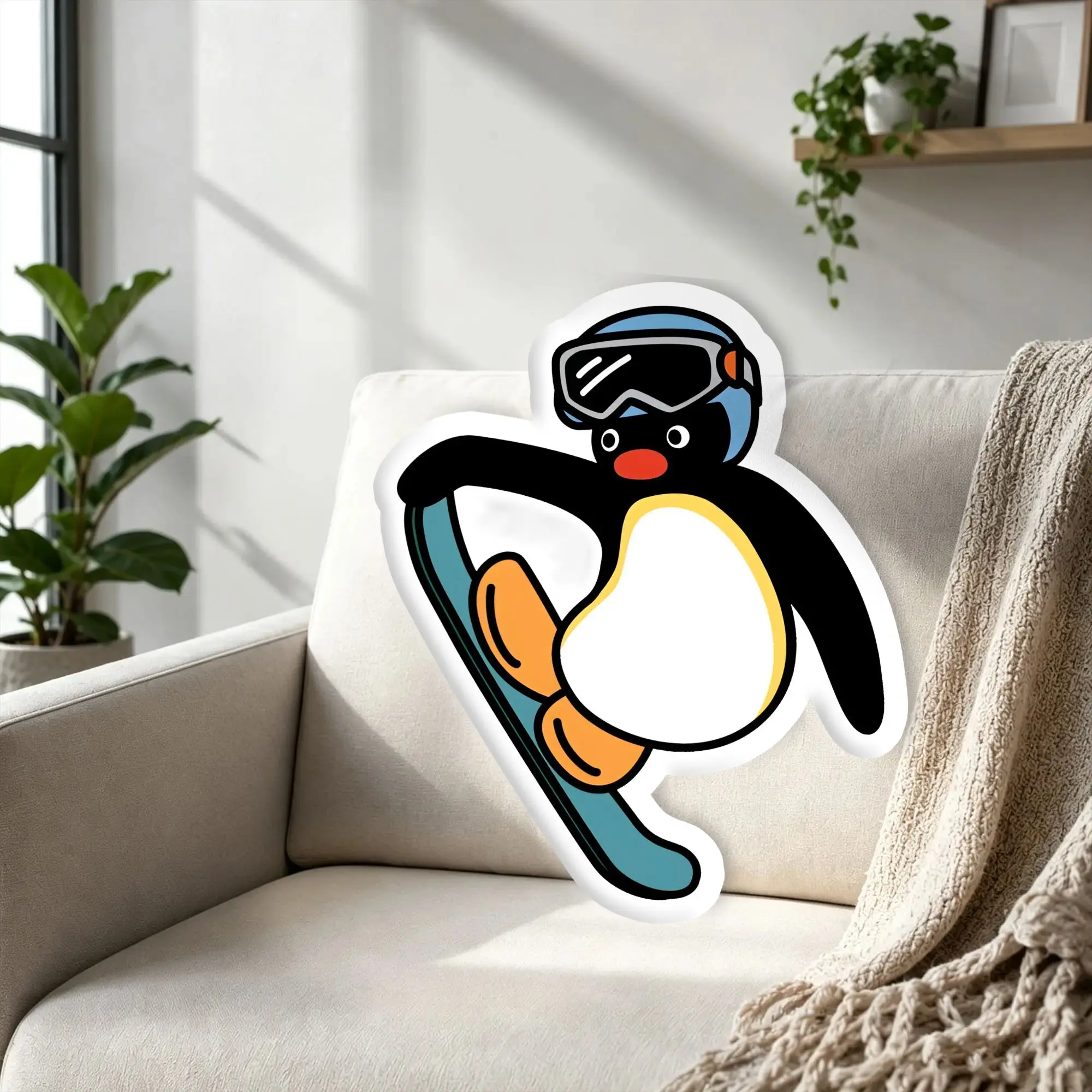 P-Pingus Pillow Cushion Double Sided Funny Cartoon Penguin Cushions Bedroom Bed Sofa Personalized Plush Pillows for Living Room